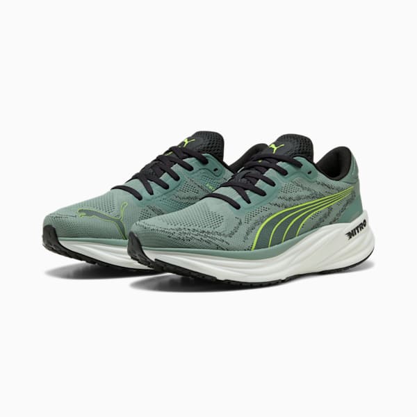 Tenis de correr Magnify NITRO 2 para hombre, Green Moon-Yellow Alert, extralarge